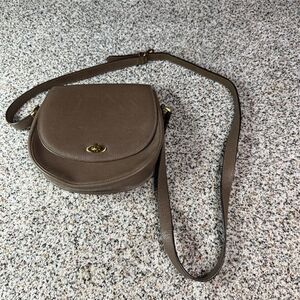 Vintage Coach Dark Brown Leather Crossbody Bag Adjustable Strap